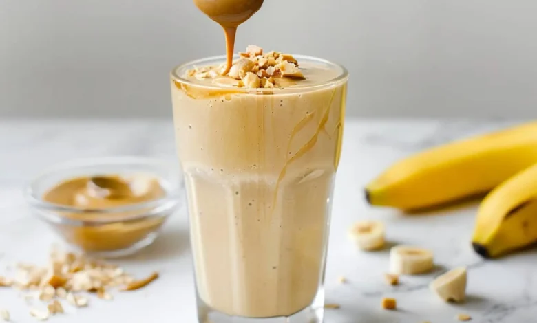 Smoothie Proteico de Banana e Pasta de Amendoim Cremoso Energético e Delicioso