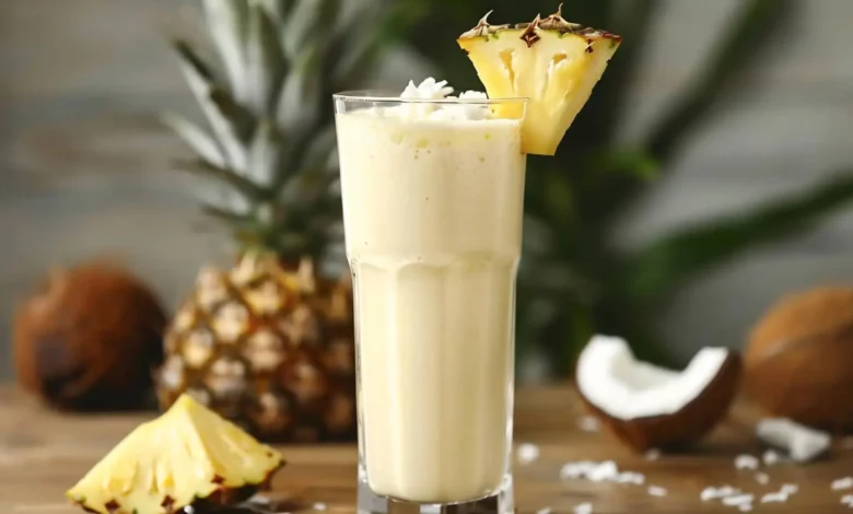 Smoothie Tropical de Abacaxi e Coco