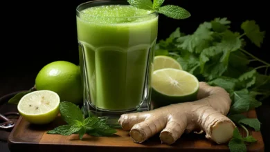 Suco Detox de Couve Limão e Gengibre